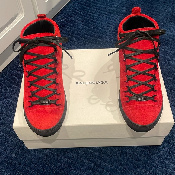 Balenciaga Arena trainer sneaker red and black size 39 - Picture 1 of 6